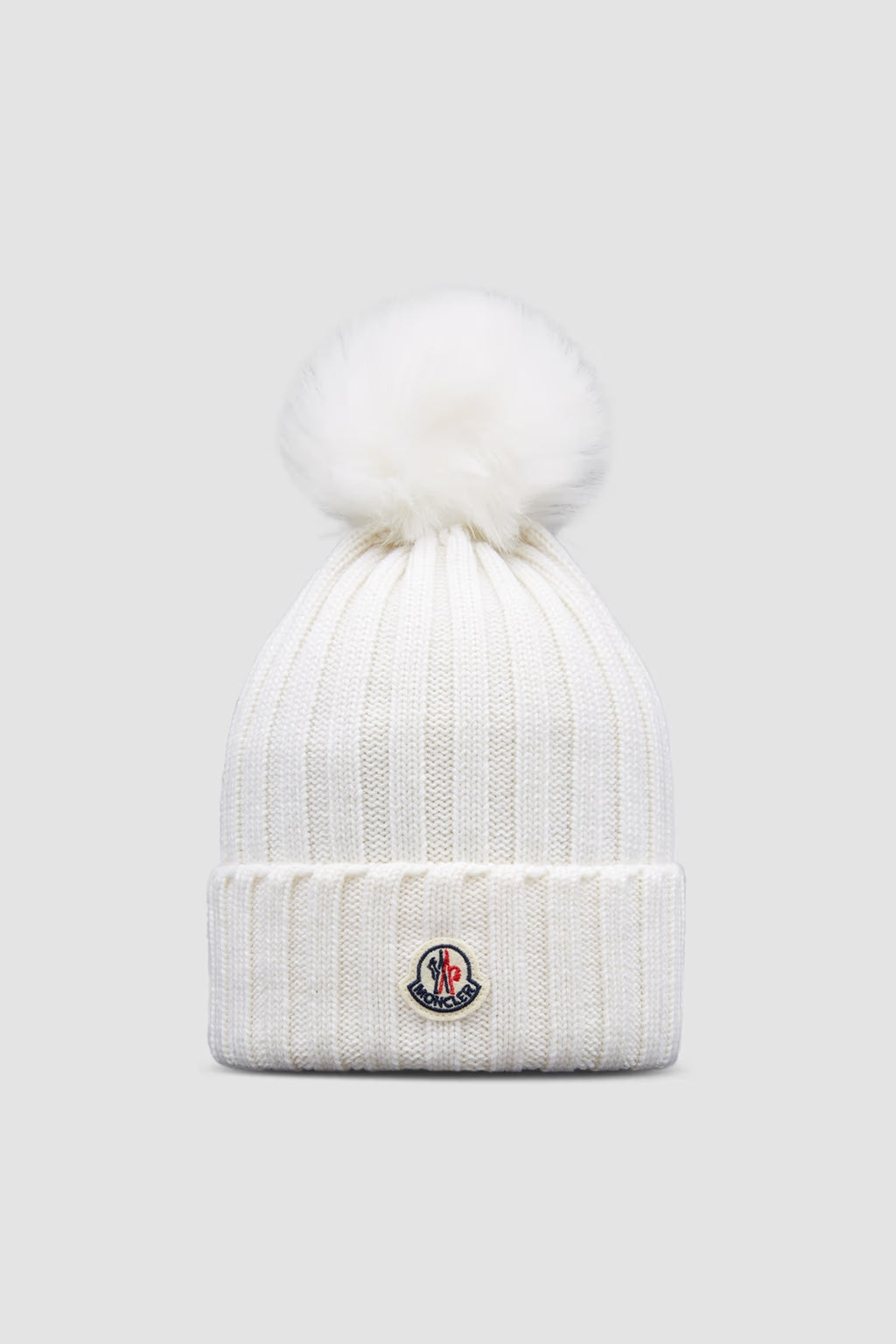 Bonnet Moncler avec pompon Blanc