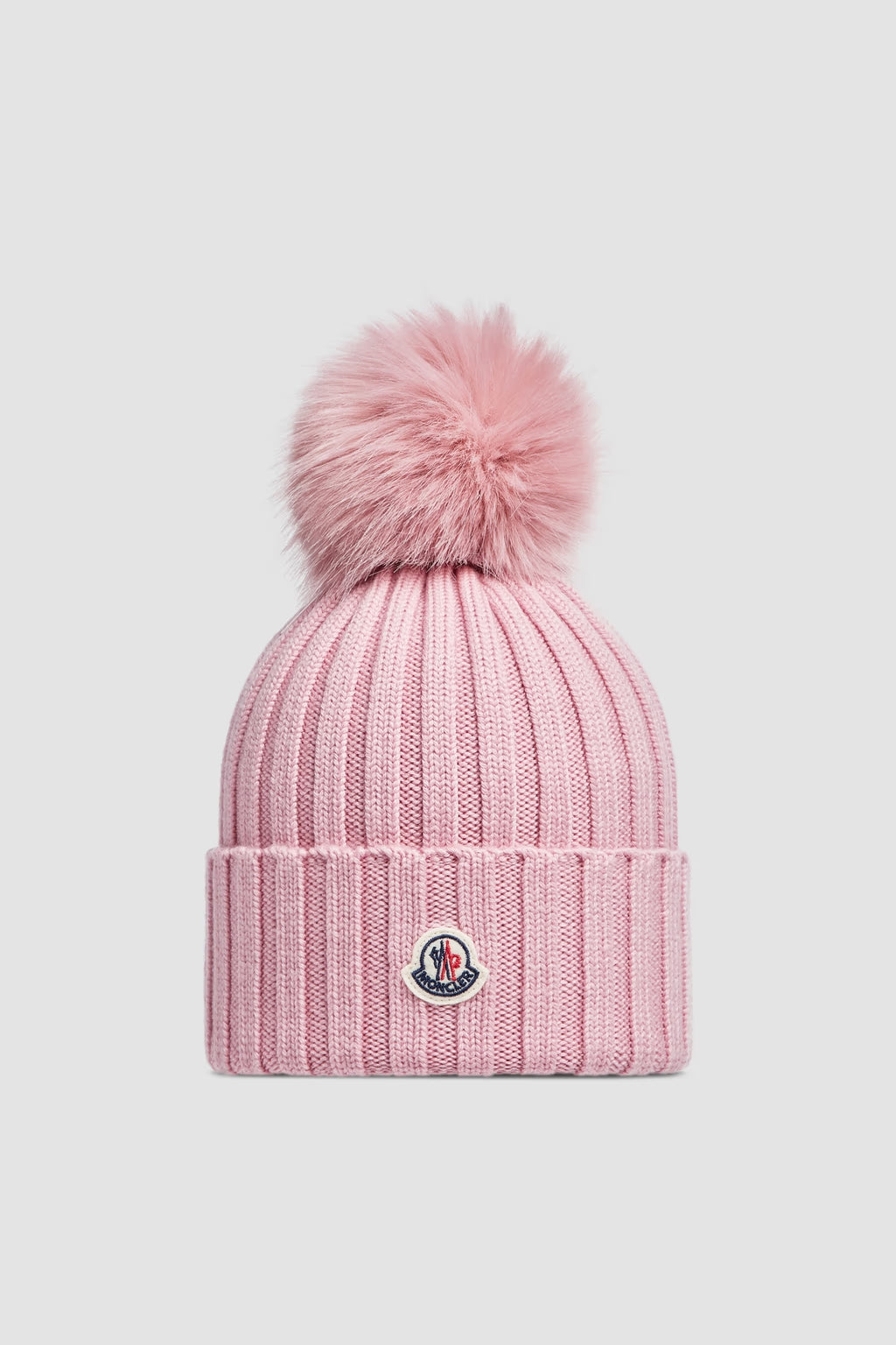 Bonnet Moncler avec pompon Rose