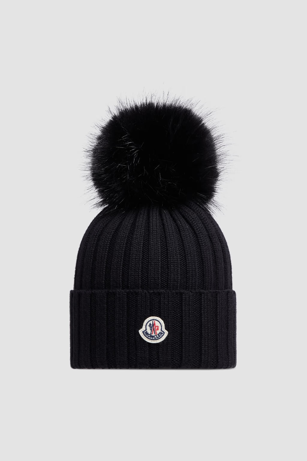 Bonnet Moncler avec pompon Noir